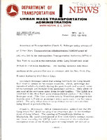 Department of Transportation News Urban Mass Transportation Administration UMTA 3874