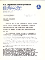 US Department of Transportation News Office of Public Affairs UMTA 6277 Teel Gets Presidents Executive Interchange Assignment