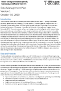 Transit  Serving Communities Optimally Responsively and Efficiently TSCORE Center Data Management Plan Version 1