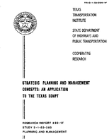 Strategic Planning and Management Concepts An Application to the Texas SDHPT