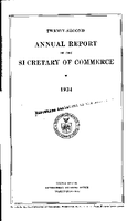 TwentySecond Annual Report of the Secretary of Commerce 1934