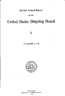 Second Annual Report of the US Shipping Board December 1 1918