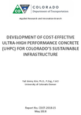 Development of CostEffective UltraHigh Performance Concrete UHPC for Colorados Sustainable Infrastructure