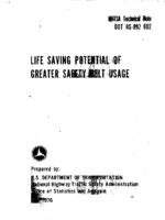 Life Saving Potential of Greater Safety Belt Usage
