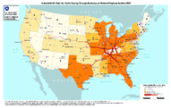 Estimated FAF Flow for Trucks Passing Through Kentucky on National Highway System 2050