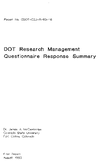 DOT Research Management Questionnaire Response Summary