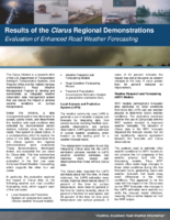 Results of the Clarus Regional Demonstrations Evaluation of Enhanced Road Weather Forecasting