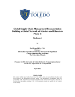 Global Supply Chain ManagementTransportation Building a Global Network of Scholars and Educators Phase II