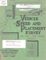 Vehicle Speed and Placement Survey on TwoLane Rural Bridges