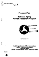 Program Plan  National Aging Aircraft Research Program 1991