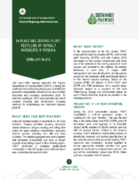 InPlace and CentralPlant Recycling of Asphalt Pavements in Virginia
