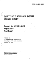 Safety Belt Interlock System Usage Survey 1976