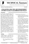 Evaluation Analysis and Enhancement of INDOTs Utility Accommodation Policy Technical Summary