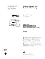 Screener Readiness Test  Validation Pilot Testing