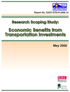 Research Scoping Study Economic Benefits From Transportation Investments
