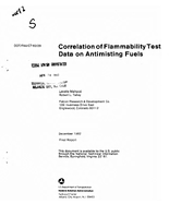 Correlation of Flammability Test Data on Antimisting Fuels