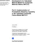 Development of a Tabulated Material Model for Composite Material Failure MAT213 Part 3Implementation of Probabilistic Modeling Capability in the Tabulated Composite Failure Mode lMAT213