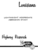 Lightweight aggregate abrasion study