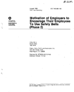 Motivation of Employers to Encourage Their Employees to Use Safety Belts Phase 2