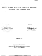 Index to FAA Office of Aviation Medicine reports  1961 through 1969