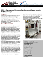 Reexamine Minimum Reinforcement Requirements for Shear Design Project Summary