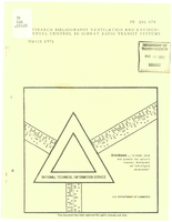 Research Bibliography Ventilation and Environmental Control in Subway Rapid Transit Systems Second Interim Report
