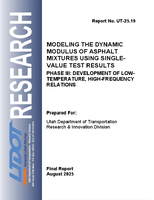 Modeling the Dynamic Modulus of Asphalt Mixtures Using SingleValue Test Results Phase III Development of LowTemperature HighFrequency Relations