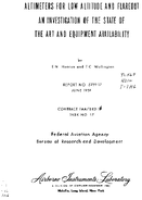 Altimeters For Low Altitude and Flareout An Investigation of The State of The Art and Equipment Availability