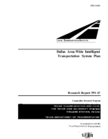 Dallas AreaWide Intelligent Transportation System Plan Research Report 5911F