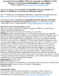 Assessment of Compatibility of Mineral Aggregates and Binders Used in Highway Construction and Maintenance Projects supporting datasets