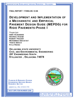 Development and Implementation of a Mechanistic and Empirical Pavement Design Guide MEPDG for Rigid Pavements  Phase I