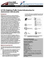 Digitizing Traffic Control Infrastructure for Autonomous Vehicles AV Summary