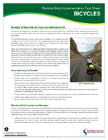 Rumble Strip Implementation Fact Sheet Bicycles