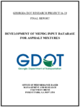Development of MEPDG Input Database for Asphalt Mixtures
