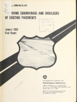Improving subdrainage and shoulders of existing pavements  final report