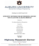 Efficient Methods for Determining Seismic Site Class for Alabama Bridges