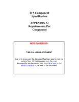 ITS component specification Appendix A Requirements per component