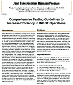Comprehensive Testing Guidelines to Increase Efficiency in INDOT Operations Technical Summary