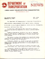 Department of Transportation News Urban Mass Transportation Administration DOT0169