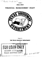 Special Report Financial Management Study for the Texas Highway Department and the US Department of Commerce Bureau of Public Roads January 1 1966 Vol II