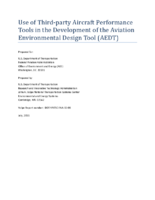 Use of thirdparty aircraft performance tools in the development of the Aviation Environmental Design Tool AEDT