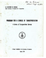Program for a Census of Transportation A Series of Transportation Surveys