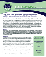Prediction of Road Condition and Smoothness for Flexible and Rigid Pavements in Louisiana Using Neural Networks Technical Summary