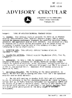 AC 20110 Index of Aviation Technical Standard Orders