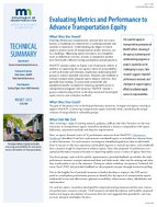 Evaluating Metrics and Performance to Advance Transportation Equity