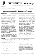 Maintenance Quality Assurance Program Technical Summary