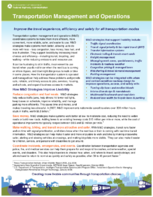 Transportation Management and Operations fact sheet