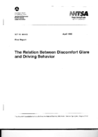 The Relation between and Driving Behavior Discomfort Glare