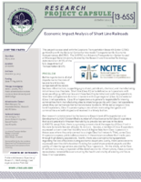 Economic Impact Analysis of Short Line Railroads   Research Project Capsule