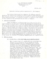 Statement of Policy on Public Resolution 17  73rd Congress